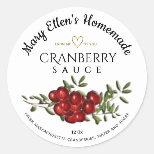 Personalisiertes, hausgemachte Cranberry Sauce-Lab Runder Aufkleber (Vorderseite)
