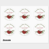 Personalisiertes, hausgemachte Cranberry Sauce-Lab Runder Aufkleber (Blatt)