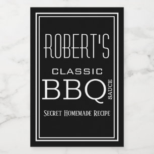 Personalisiertes, hausgemachte GRILLEN Sauce-Label Lebensmitteletikett
