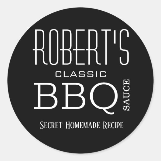 Personalisiertes, hausgemachte GRILLEN Sauce-Label Runder Aufkleber (Vorderseite)