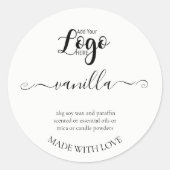 Personalisiertes, hausgemachte Kerzen Runder Aufkleber (Vorderseite)