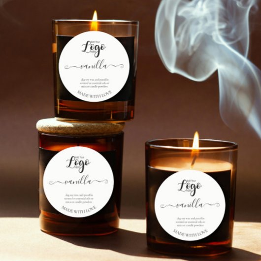 Personalisiertes, hausgemachte Kerzen Runder Aufkleber