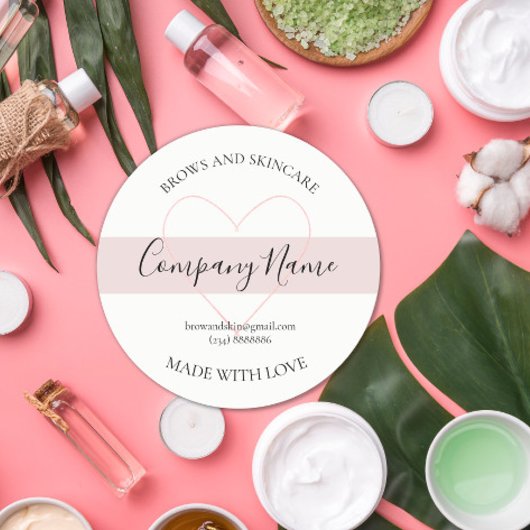 Personalisiertes, hausgemachte Kosmetikmarke Runder Aufkleber