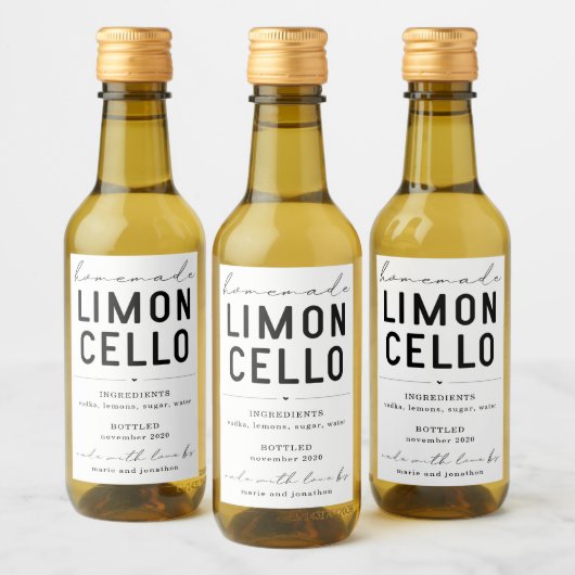 Personalisiertes hausgemachte Limoncello Flasche Weinetikett (Flaschen)