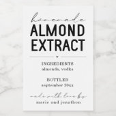 Personalisiertes, hausgemachte Mandelextraktlabel Weinetikett (Einzelnes Label)