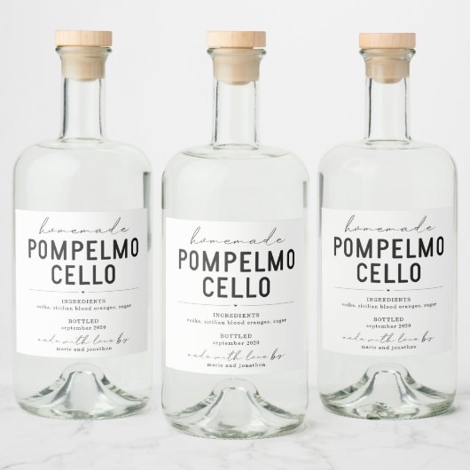 Personalisiertes hausgemachte Pompelmocello-Label Alkoholflaschenetikett (Flaschen)