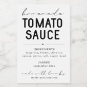 Personalisiertes hausgemachte Tomatensauce-Etikett Weinetikett (Einzelnes Label)