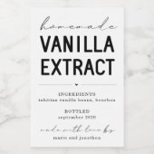 Personalisiertes, hausgemachte Vanilla Extrahieren Weinetikett (Einzelnes Label)