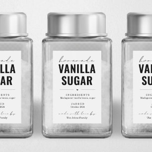 Personalisiertes hausgemachte Vanilla Zucker-Etike Weinetikett