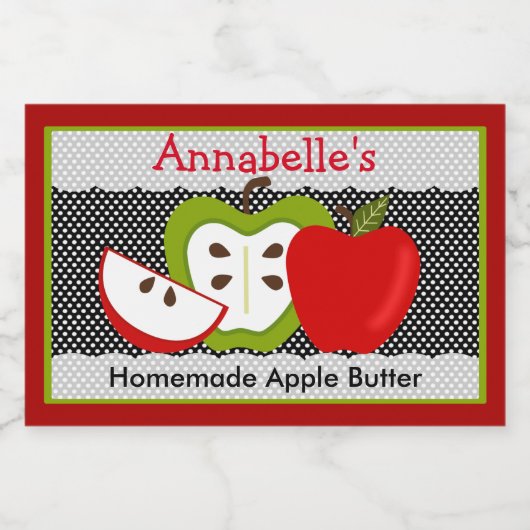 Personalisiertes, hausgemachtes Applet-Design Lebensmitteletikett (Einzelnes Label)