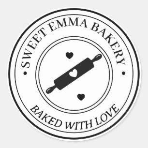 Personalisiertes hausgemachtes Bäckerei-Logo, indi Runder Aufkleber