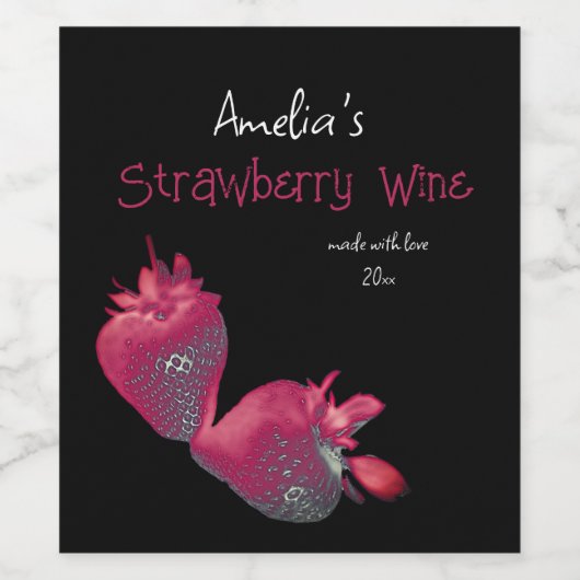 Personalisiertes hausgemachtes Erdbeeren Weinkelle Weinetikett (Einzelnes Label)