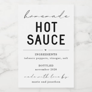 Personalisiertes hausgemachtes Hot-Sauce-Label Weinetikett