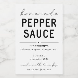 Personalisiertes hausgemachtes Pepper-Sauce-Label Weinetikett