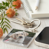 Personalisiertes Haustier 2 Foto und Name Speziell Schlüsselanhänger (Vorderseite rechts)