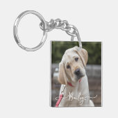 Personalisiertes Haustier 2 Foto und Name Speziell Schlüsselanhänger (Vorderseite links)