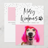 Personalisiertes Haustier 2 Foto Weihnachtsfeierta Feiertagskarte (Vorne/Hinten)