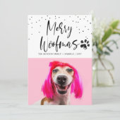 Personalisiertes Haustier 2 Foto Weihnachtsfeierta Feiertagskarte (Stehend Vorderseite)