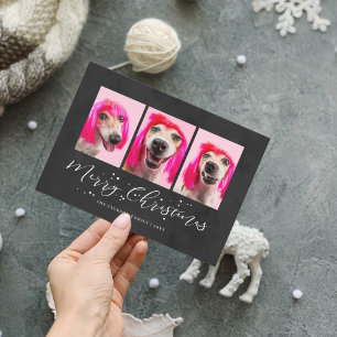 Personalisiertes Haustier 3 Foto Weihnachtsfeierta Feiertagskarte