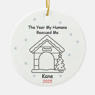 Personalisiertes Haustier-Annahme-Ornament, Hunde- Keramik Ornament
