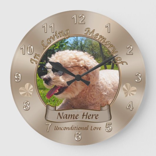 Personalisiertes Haustier-Erinnerungsgeschenke Große Wanduhr (Vorderseite)