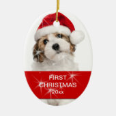 Personalisiertes Haustier Erstes Foto Keramik Ornament (Vorne)