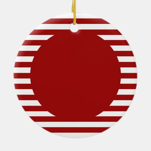 Personalisiertes Haustier Foto Candy Cane Rote Str Keramik Ornament (Hinten)