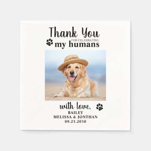 Personalisiertes Haustier Foto Danke, dass du Hoch Serviette (Vorderseite)