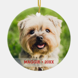 Personalisiertes Haustier Foto Doppelseitiger Weih Keramik Ornament