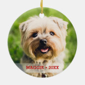 Personalisiertes Haustier Foto Doppelseitiger Weih Keramik Ornament (Hinten)