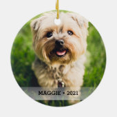 Personalisiertes Haustier Foto Doppelseitiger Weih Keramik Ornament (Hinten)