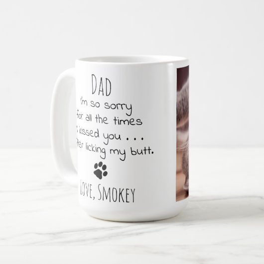 Personalisiertes Haustier Foto Funny Cat Vater Kaffeetasse (Vorderseite Links)