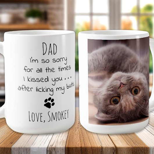 Personalisiertes Haustier Foto Funny Cat Vater Kaffeetasse