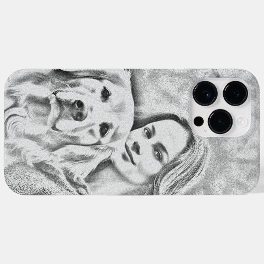 Personalisiertes Haustier Foto Hund Lover Bleistif Case-Mate iPhone Hülle (Rückseite (Horizontal))