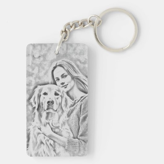 Personalisiertes Haustier Foto Hund Lover Keepake  Schlüsselanhänger (Rückseite)