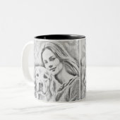 Personalisiertes Haustier Foto Hund Lover Keepake  Zweifarbige Tasse (Vorderseite Links)