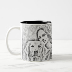 Personalisiertes Haustier Foto Hund Lover Keepake  Zweifarbige Tasse