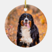 Personalisiertes Haustier Foto Hund Lover Welpen W Keramik Ornament (Hinten)