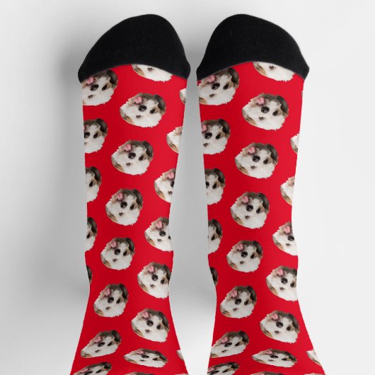 Personalisiertes Haustier Foto Weihnachten Geschen Socken (Oben)