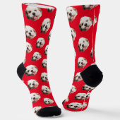 Personalisiertes Haustier Foto Weihnachten Geschen Socken (Gewinkelt)
