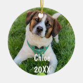 Personalisiertes Haustier Foto Weihnachtsbaum Keramik Ornament (Vorne)
