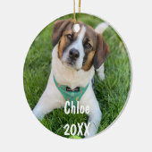 Personalisiertes Haustier Foto Weihnachtsbaum Keramik Ornament (Links)