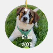 Personalisiertes Haustier Foto Weihnachtsbaum Keramik Ornament (Hinten)