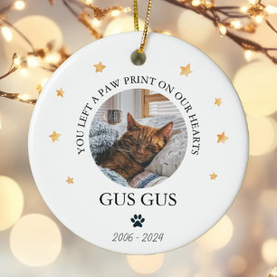 Personalisiertes Haustier-Gedenk-Weihnachtsfoto Keramik Ornament