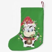 Personalisiertes Haustier grün Weihnachten Strumpf Kleiner Weihnachtsstrumpf (Rückseite)