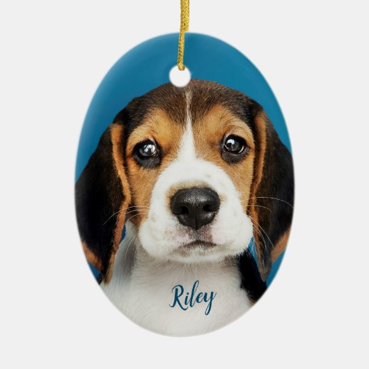 Personalisiertes Haustier, Hund Keramik Ornament (Vorne)