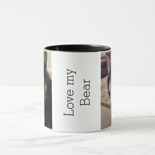 Personalisiertes Haustier-HundeFoto-Schwarz-weiße Tasse (Zentrum)