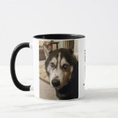 Personalisiertes Haustier-HundeFoto-Schwarz-weiße Tasse (Links)