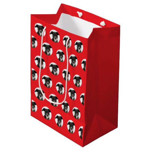 Personalisiertes Haustier-Muster Mittlere Geschenktüte (Vorderseite Schrägansicht)