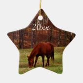 Personalisiertes Haustier oder Pferd Foto Weihnach Keramik Ornament (Vorne)